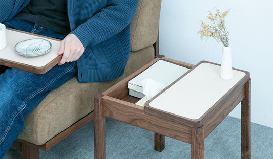 はたらく サイドテーブル ウォールナット【シングル】 受注生産品